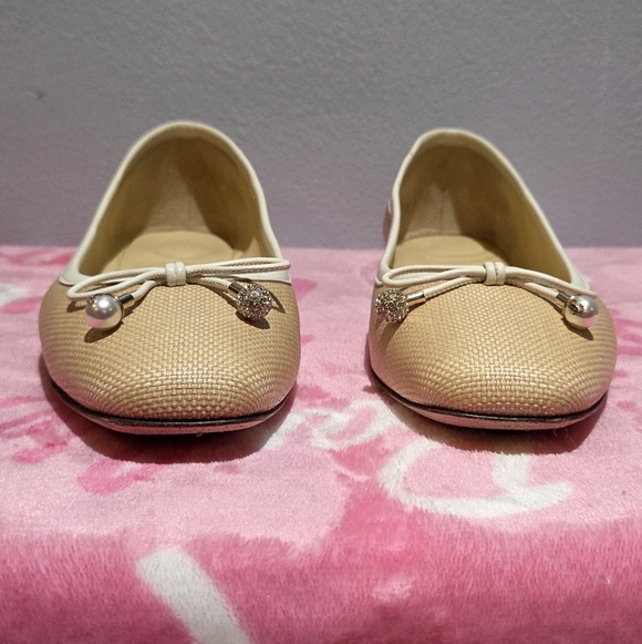 Jimmy Choo Women's Natural/Latte Raffia Leather Flat, Size 38 - Picture 3 of 10